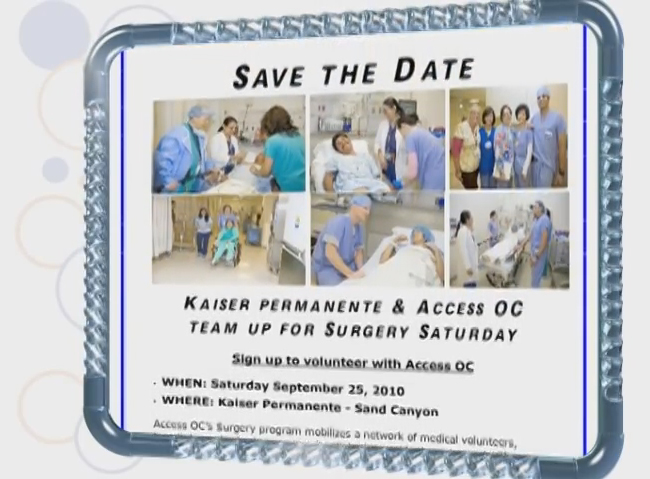 Save the Date - Kaiser Permanente & Access OC Team Up For Surgery Saturday